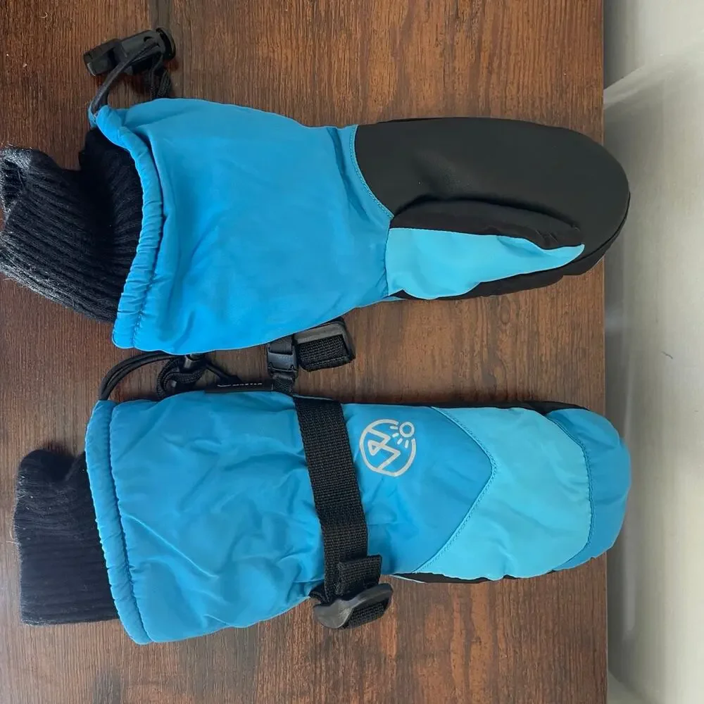 Outdoor Research Blue and Black Kids Mittens